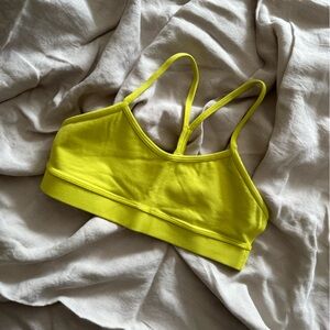 LULULEMON FLOW Y BRA CHARTREUSE SIZE 6